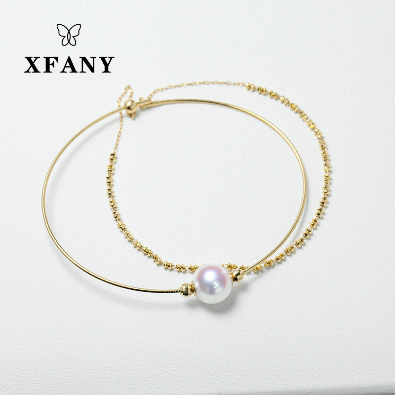 (Hivaney) Japan akoya seawater pearl bracelet 18K gold elastic double layer bracelet handmade special cabinet Tongan