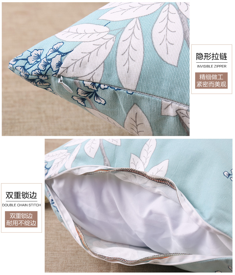 Vỏ gối bằng vải cotton không có lõi Đệm gối bông có vỏ bọc 35/40/45/50/55/60/65 gối tựa lưng cho bà bầu