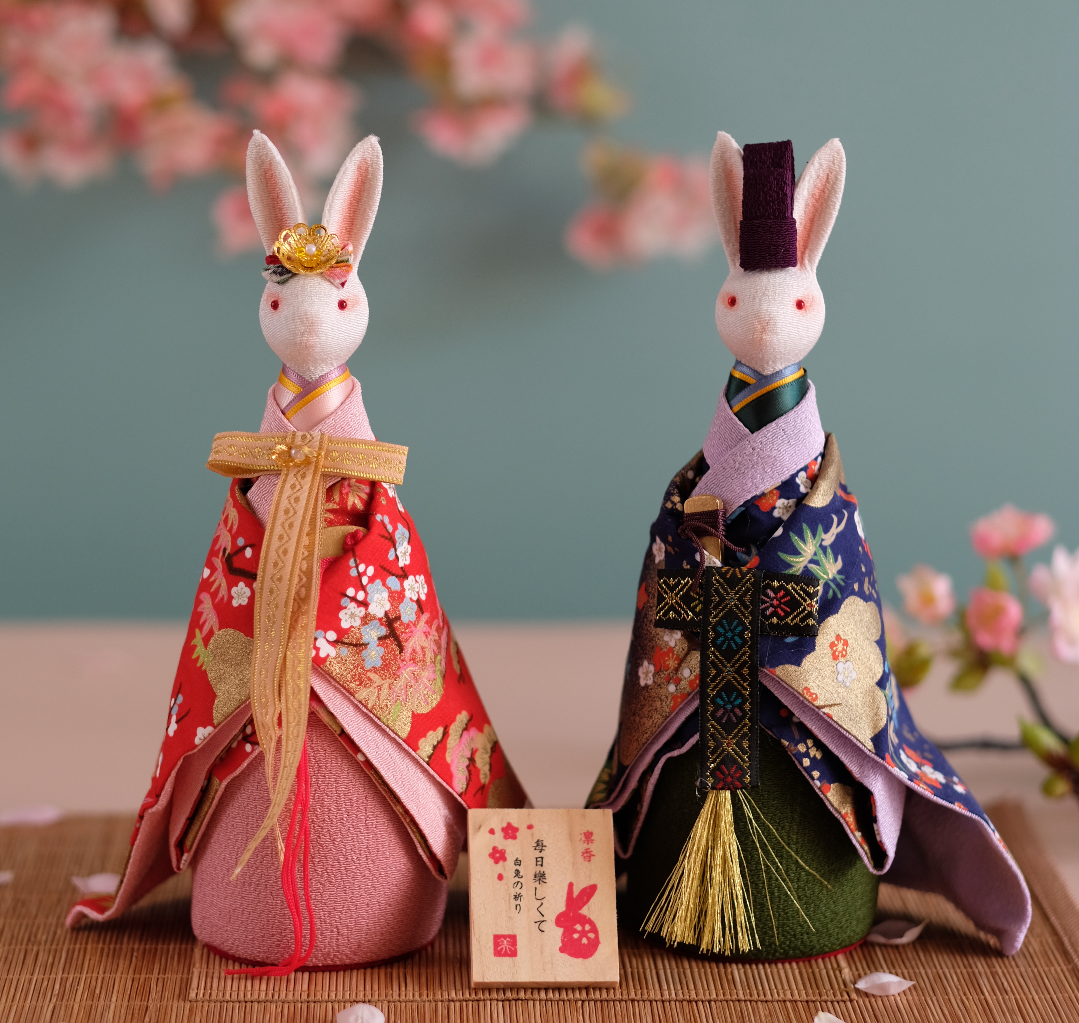Japanese kimono couple bunny music box music box wedding gift doll newlywed anniversary Valentine's Day gift