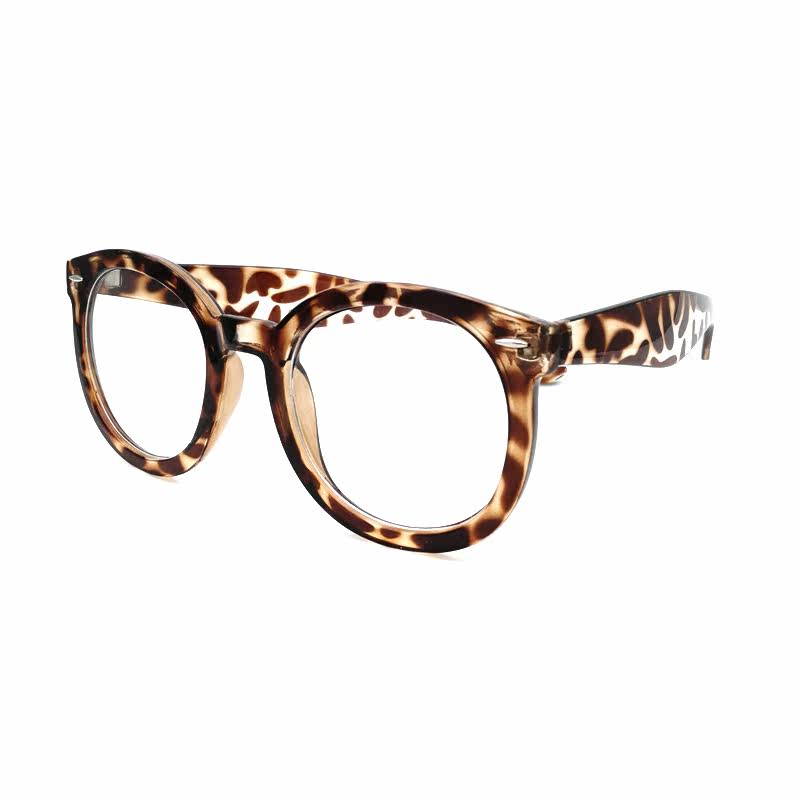 Retro Coarse Frame Large Lens Flat Light Spectacle Frame Large Round Mirror 0 Degree Colorless Glasses Very Tidal Fitting Frame Mirror