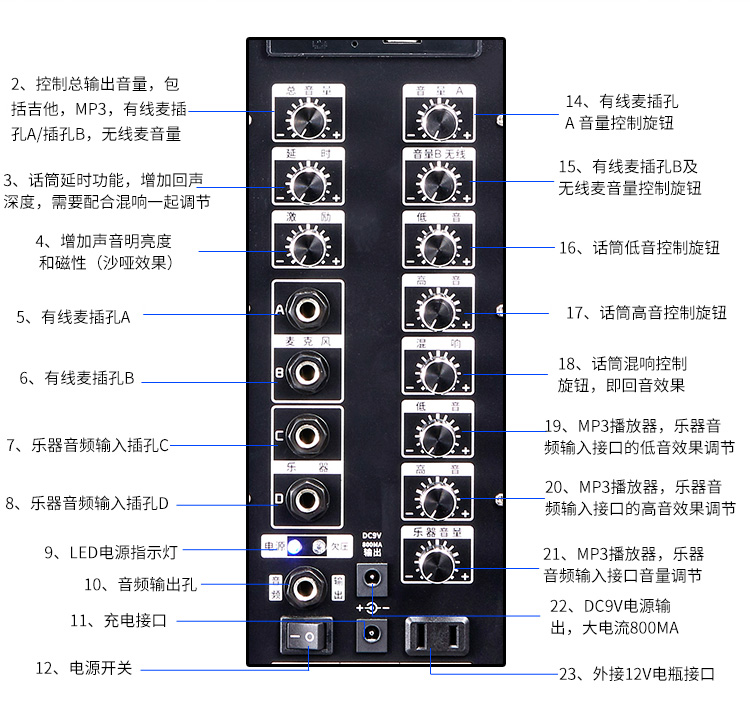 Ban nhạc Migao MG886A-LI diễn tập ca sĩ biểu diễn pin lithium loa hát bài hát - Loa loa loa pioneer