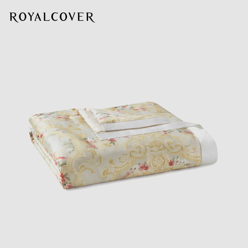 Rocaf 100% washable Mulberry silk t quilt filament summer cool Quilt 60 Tencel printing air-conditioning quilt Summer Palace