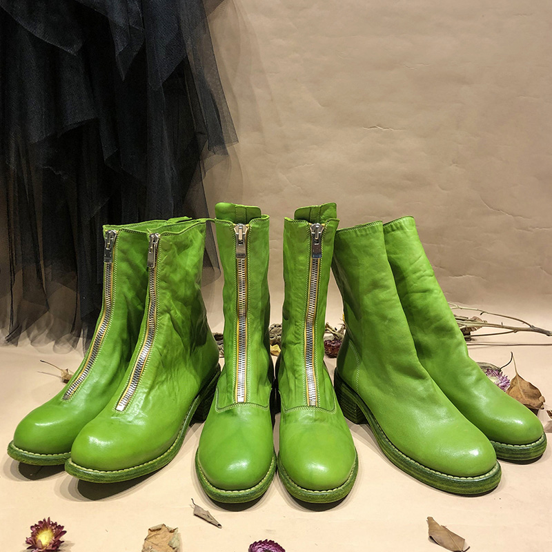 Apple green guidi310 788Z PL2 PL2 female boots handmade Goodyear Marpi Martin boot female short boot