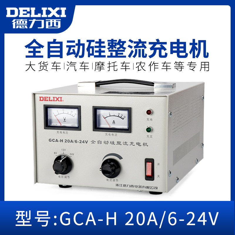 Delixi DC Battery Charger 6v12v24v Volt Copper Silicon Rectifier Car Battery Charger