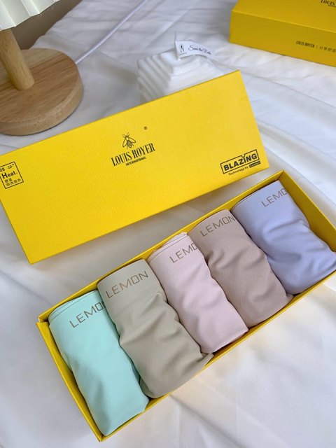 Lee Bee Summer Cool Pants Lemon Silk Protein Antibacterial Traceless Skin Nourishing Nude Underwear 5-piece Gift Box