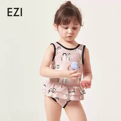 Children's girls swimsuits small and middle children's girls baby one-piece swimsuit triangle print holiday swimsuit