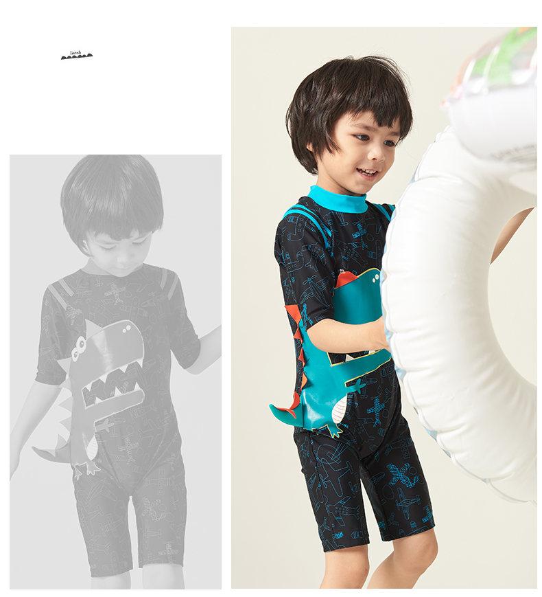 Yizi EZI Children Áo tắm cho bé trai Phim hoạt hình bé trai Kem chống nắng Áo tắm cho bé trong bộ đồ lướt sóng Big Boy đồ bơi bé gái 10 tuổi