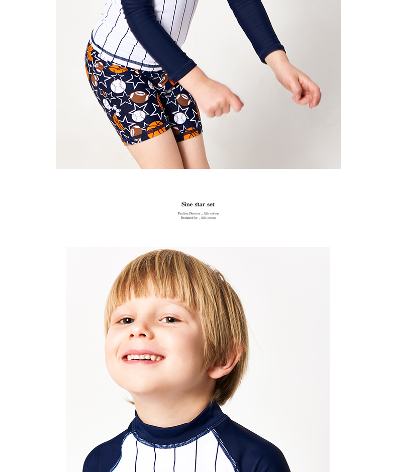 Yizi EZI Children Học sinh Kem chống nắng Áo tắm cho bé trai Chia tay áo dài Lướt sóng Big Boy 16076 - Bộ đồ bơi của Kid đồ bơi h&m cho bé gái
