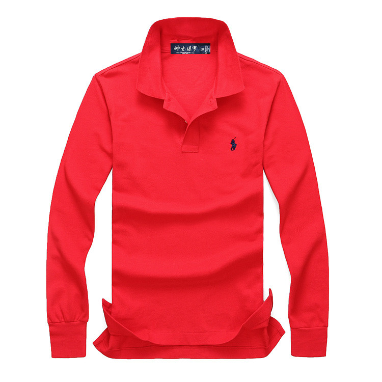 Mới Paul áo thun dài tay nam rộng kích thước lớn cotton áo sơ mi polo nam Màu sắc rắn đơn giản thời trang đơn giản áo polo ralph lauren