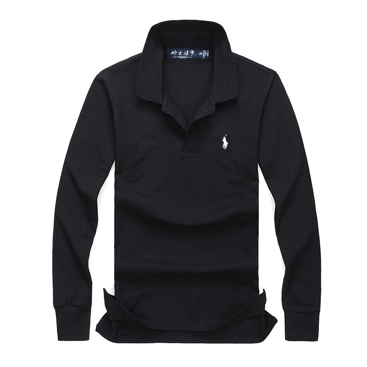 Mới Paul áo thun dài tay nam rộng kích thước lớn cotton áo sơ mi polo nam Màu sắc rắn đơn giản thời trang đơn giản áo polo ralph lauren