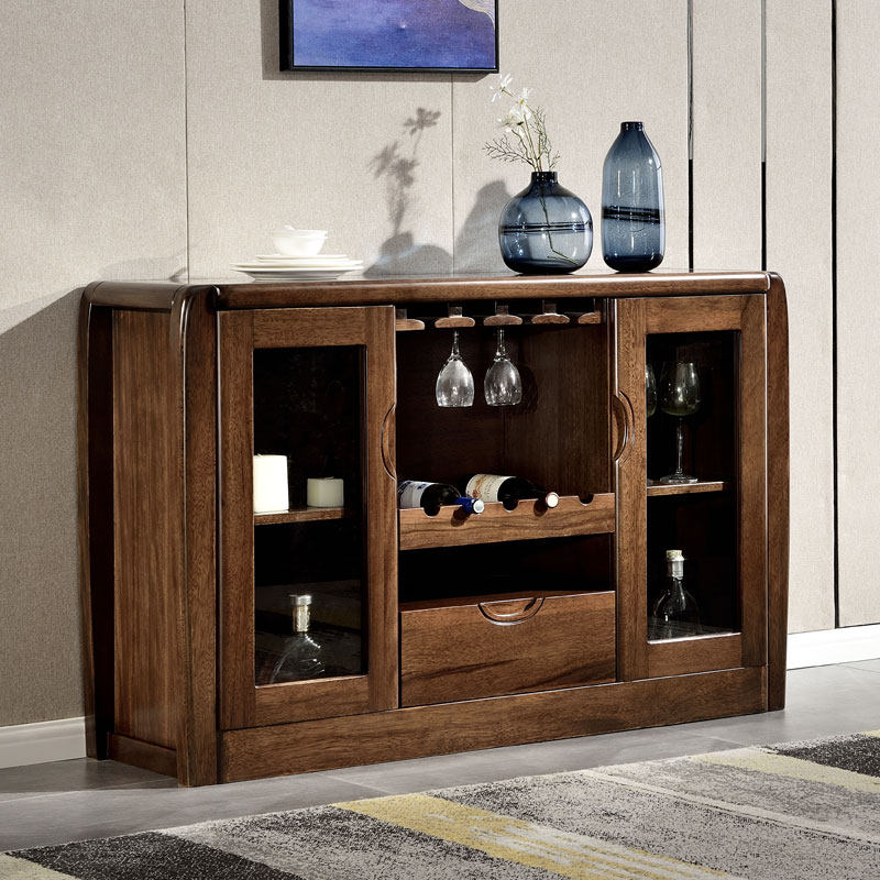 Walnut wood meal cabinet cabinet modern minimalist locker cupboard kitchen cabinet dining room cupboard