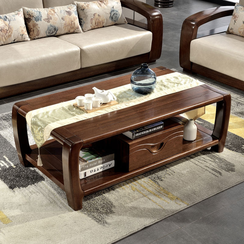 Modern minimal tea table TV cabinet combination Kunfu tea table imports walnut tea several living room furniture