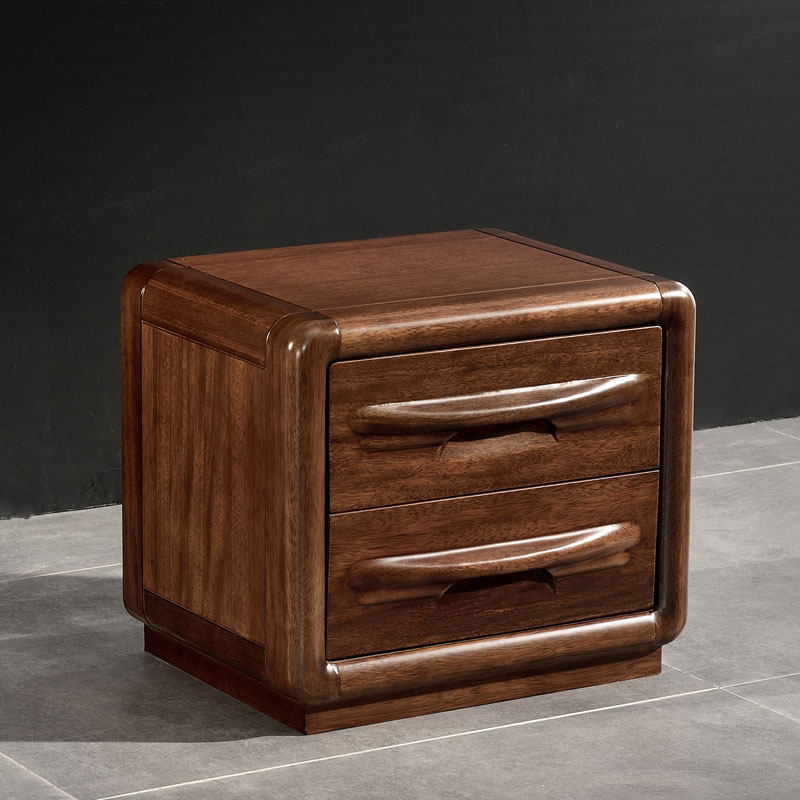 Walnut bedside table solid wood bedside table