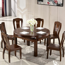 Pure walnut simple solid wood retractable dining table and chair combination Modern Chinese size apartment folding dining table household