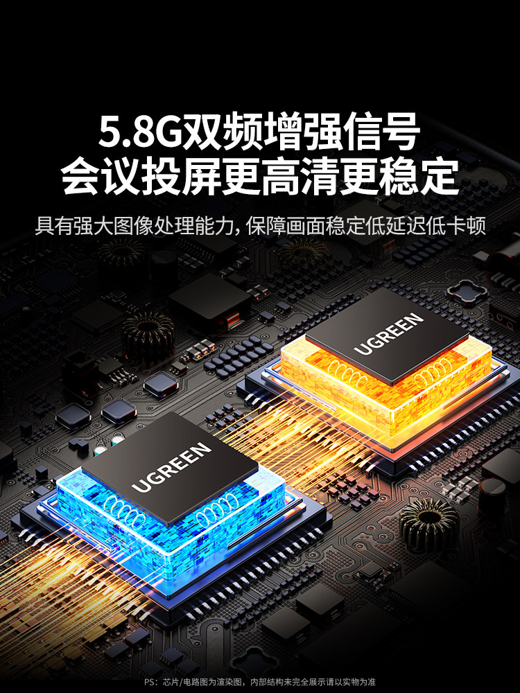 Greenlink Wireless Screen Projector HDMI Same-Screen High-Definition Transmitter for Connecting Computer and Mobile Phone to Tv 2025 New Model Point-To-Point