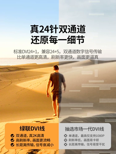 绿联 DVI Wire Computer Display Экран Подключение Кабеля HD и хост -графический интерфейс Перенос видеодата