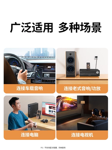 绿联 Bluetooth -приемник передатчик автомобиль Aux3.5 Аудиокабель USB к USB, адаптированным к автомобильным наушникам аудио -телевизора