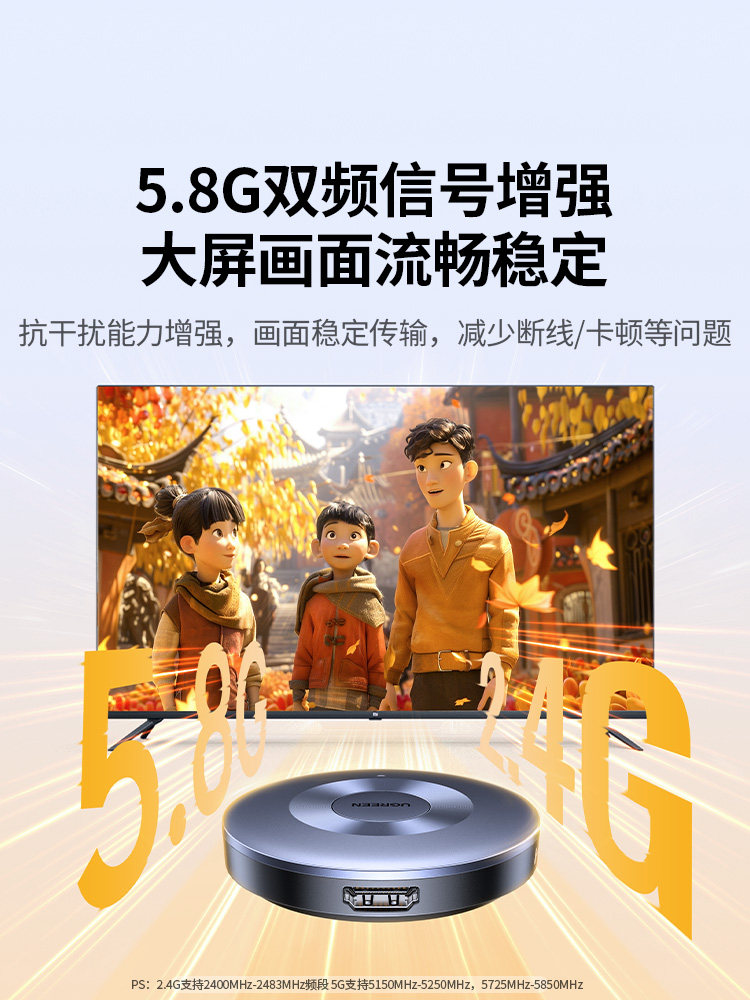 Greenlink Wireless Screen Projector Connects Mobile Phones to Tv HDMI Monitor 4K Ultra-High-Definition Projector Same-Screen Transmitter