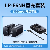 LP-E6NH [Два аккумулятора и комплект для двойной зарядки — прямая зарядка с интерфейсом Type-C + подставка для зарядки] 2320 мАч + безопасность 3C + двойная сертификация CIPA ✅Полное декодирование и