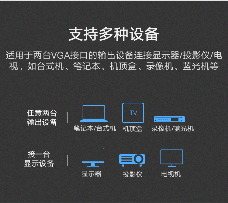 tivi panasonic 43 inch Green Link vga Switcher 2 In 1 Out Hai máy tính Màn hình dùng chung Máy tính để bàn Máy tính xách tay Máy ghi hình TV TV Hai trong một Máy chiếu Chuyển đổi màn hình 1080 HD - TV tivi samsung tu8500