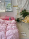 Li Meng Yun Duo is a little sweet girl powder pure cotton wash cotton four-piece set cotton sheet quilt cover bedding