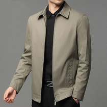 Autumn coat mens New lapel large size jacket young dad business leisure simple handsome high-end mens