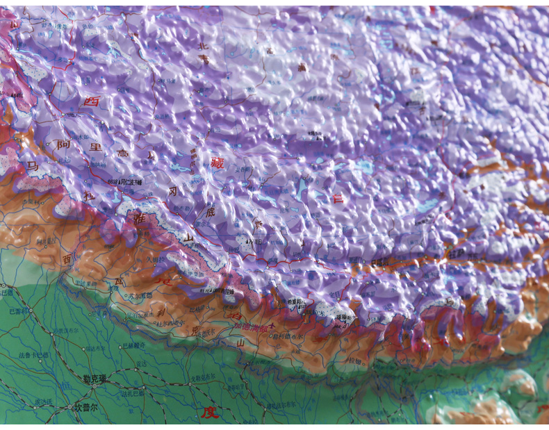 【星球社】中国地形图 三维3D凹凸立体地图 超大1.1米X0.8米 直观展示中国地貌地形 学生地理学习 办公室装饰