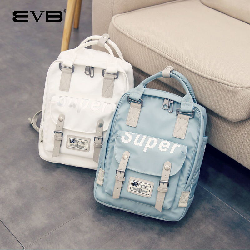 EVB new back backpack female Korean version of the student middle and high school school bag large sports bag campus computer backpack male tide