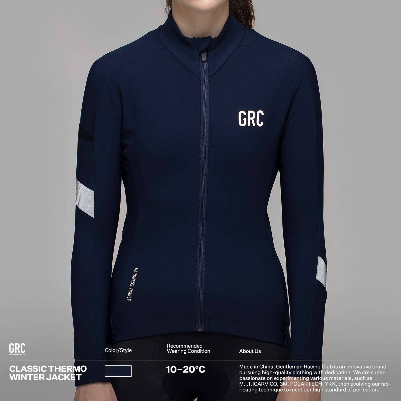 GRC Endless Riding Suit Gentian Blue Jacket Autumn Winter Grip Suede Warm Road Bike Ride women