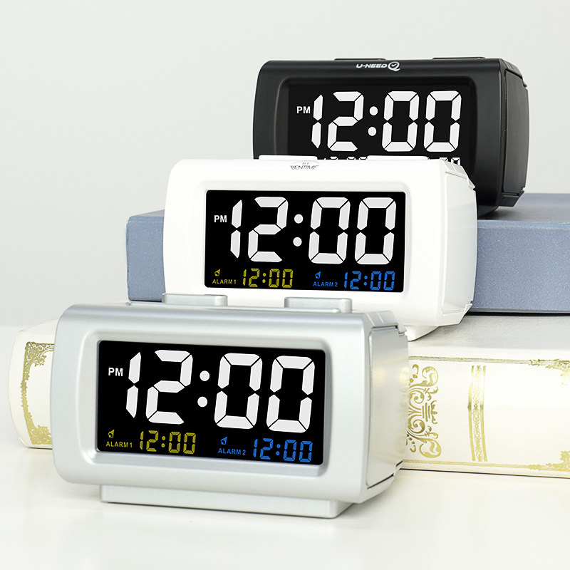 Hantime 2021 new smart living room mute electronic alarm clock bedroom student with multifunction desktop clock HA05