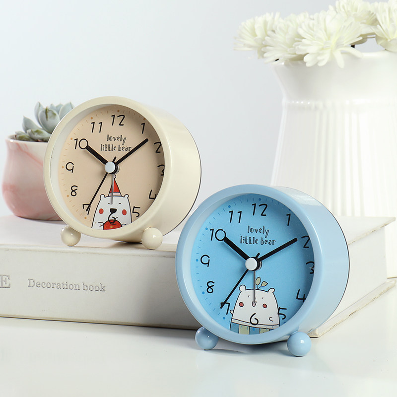 Hanxi Creative Metal Night Alarm Clock Bedroom students dedicated to the Artistic Desktop Children silent clock HA 25