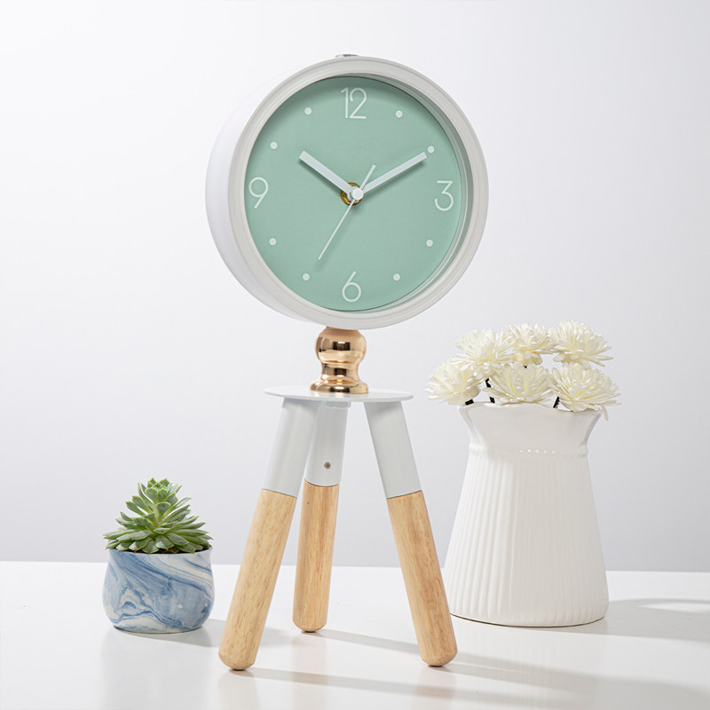 Hantime style light luxury solid wood decoration clock living room creative silent clock bedroom desktop furnished HD 82