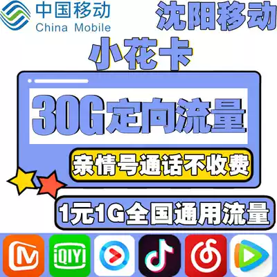 Shenyang mobile Xiaohua card King card traffic card Mobile phone phone Internet access card 4G campus national universal beautiful number card