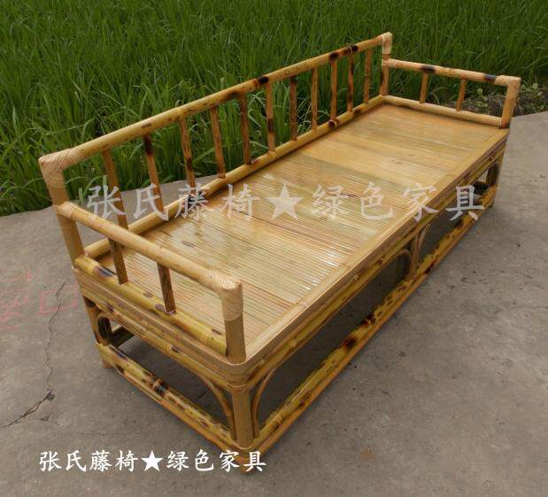 Zhang's Fuji chair Hand - made bamboo new Chinese long row card seat room tea table three - person sofa bamboo chair
