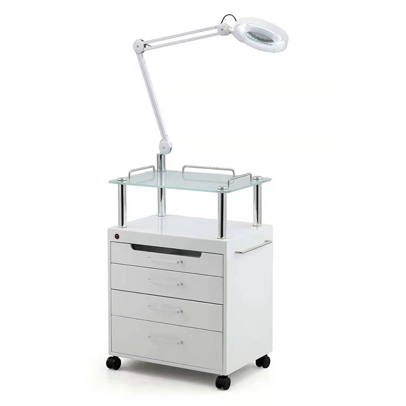 Beauty cart Beauty salon trolley Disinfection cabinet LED cold light lamp embroidery lamp Eyelash nail instrument tool cart