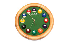 Creative billiards style simple fashion personality quartz solid wood wall-mounted clock billiard accessories accessories