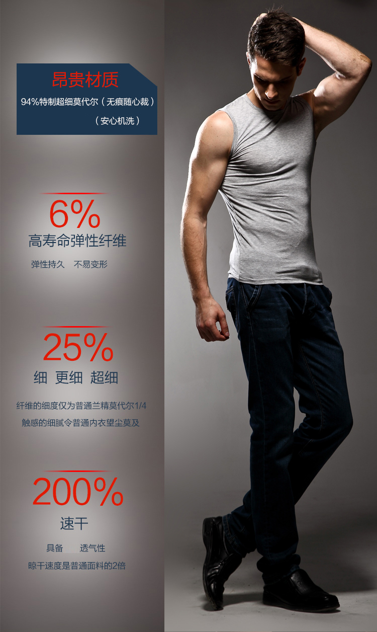 Áo vest nam modal co giãn thể hình bó sát thể thao làm việc từ mồ hôi vest bông sling trở ngại phần mỏng áo 3 lỗ nam rộng nách