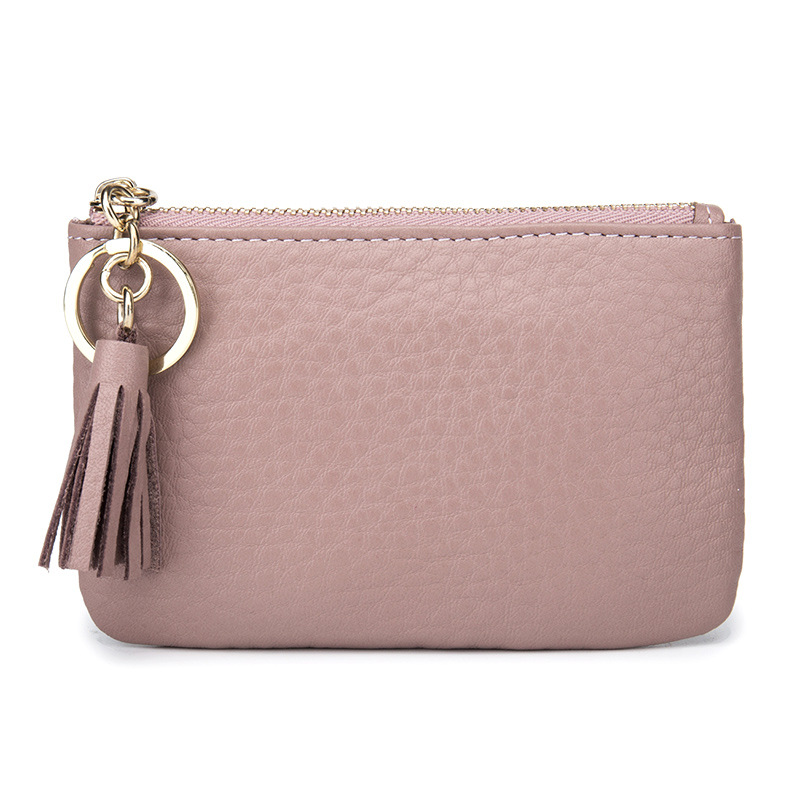 New mini bag minimalist coin head layer of cow leather handbag with key genuine leather zipped wallet small bag zero money lady-Taobao