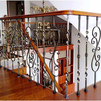 Wrought iron column stair handrail guard finished finished railings home decoration solid wood custom modern simple light luxury villa manufacturers