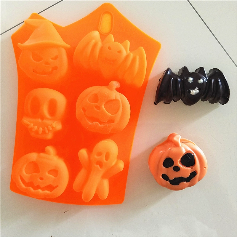 Khuôn sô cô la Halloween Khuôn bí ngô Hộp sọ Ma Dơi Khuôn bánh pudding silicone Khuôn bánh pudding - Tự làm khuôn nướng