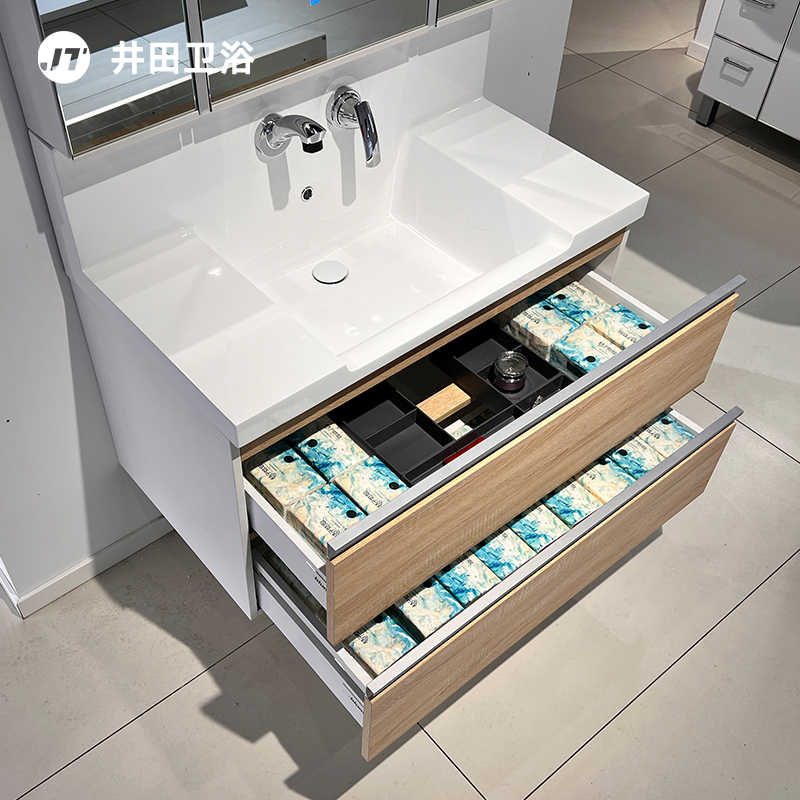 Worthy Jinda High-End Bathroom Artificial Stone High-Back Washbasin Bathroom Cabinet Washbasin Cabinet Japanese-Style Storage Wall Cabinet