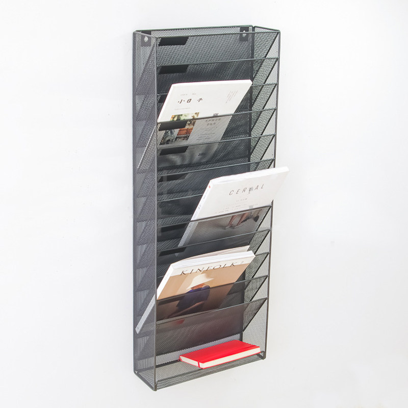 Iron Art Wall Hanging Document Shelf Multilayer A4 Magazine Books Collation containing classification Shelf Newspaper Newspapers
