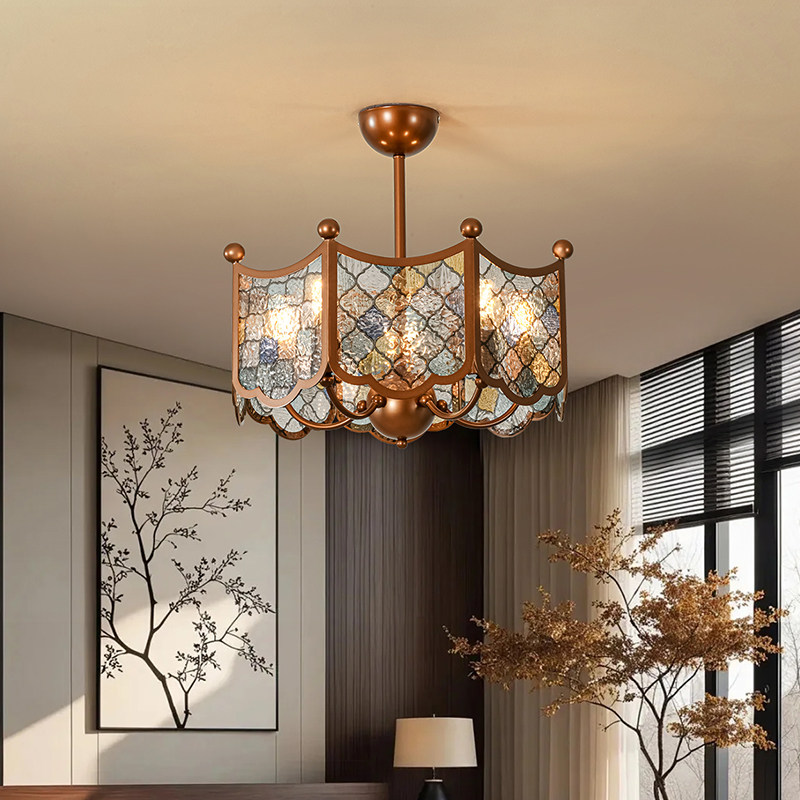 如何选择符合宋式美学的法式中古风卧室吊灯?2025家居设计潮流必备