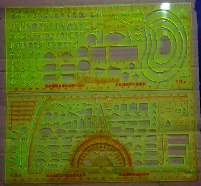 2013 tactical-level joint combat command ruler military map drawing tool ruler simple engraving plate fluorescent green