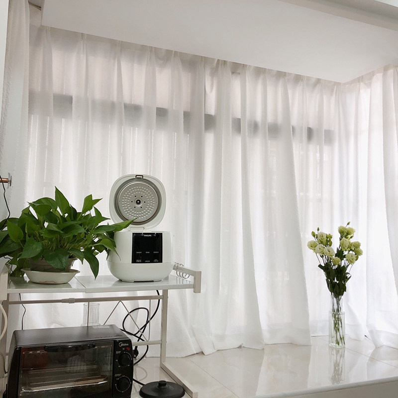 Bubble dress curtains transparent opaque Nordic Living Room sand curtains white shade balcony pure white thin window yarn