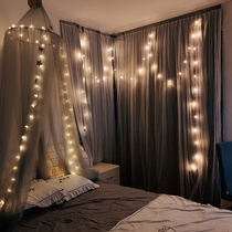 Net red magic paste curtain shading cloth shading bedroom free hole installation small window rental room short curtain