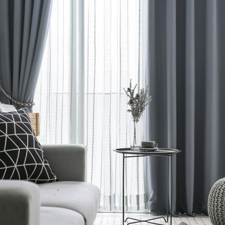 ins Nordic wind curtains finished modern minimalist thickened all-shading living-room bedroom floor window fabric customised