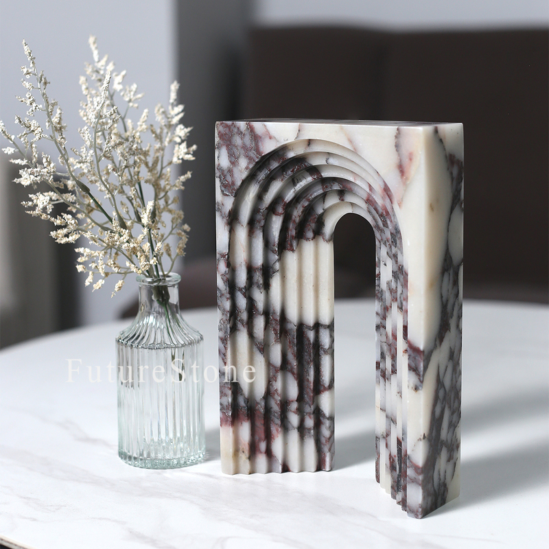 ins Modern Natural Purple Marble Arch Ornament Hotel Apartment Model Decoration Photography Studio Props
