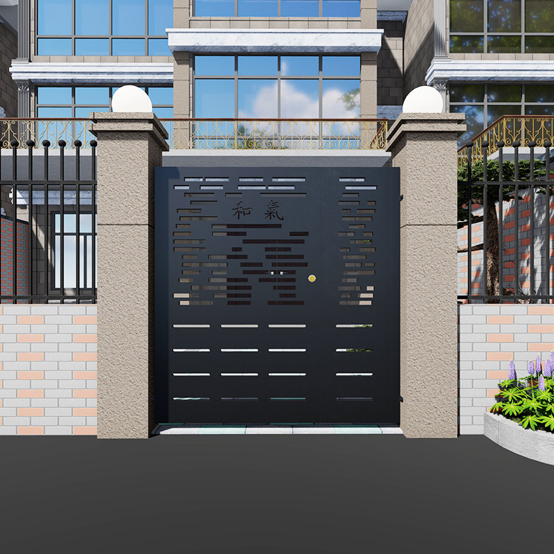 Custom Stainless Steel Patio Door Cell Villa Entrance Single Double Door Laser Engraving Iron Art Door Rural Yard Door