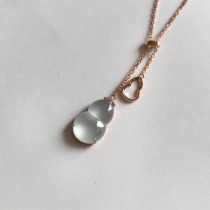 Yinyun Jade exquisite girl than into high ice type 18K inlaid jade gourd pendant necklace style reference